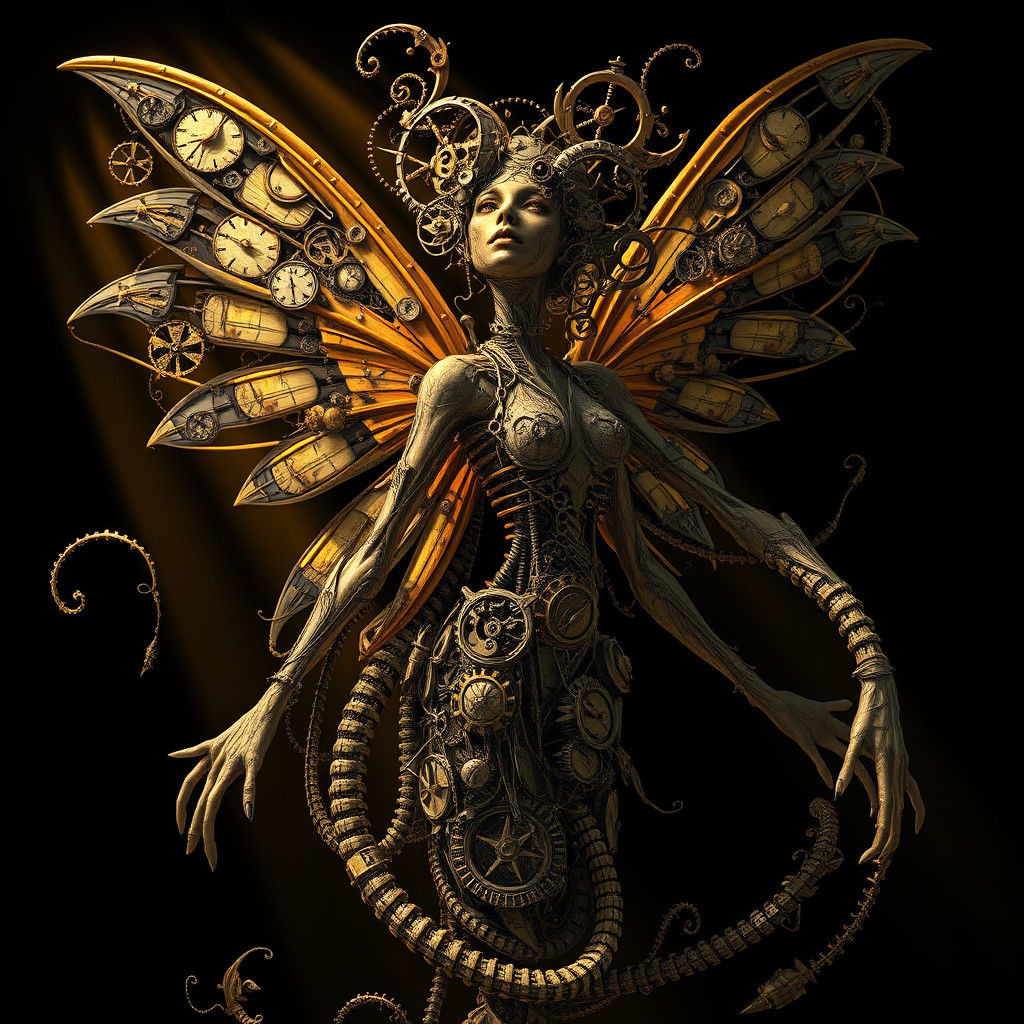Steampunk Fairy Merged with Clockwork Vortex