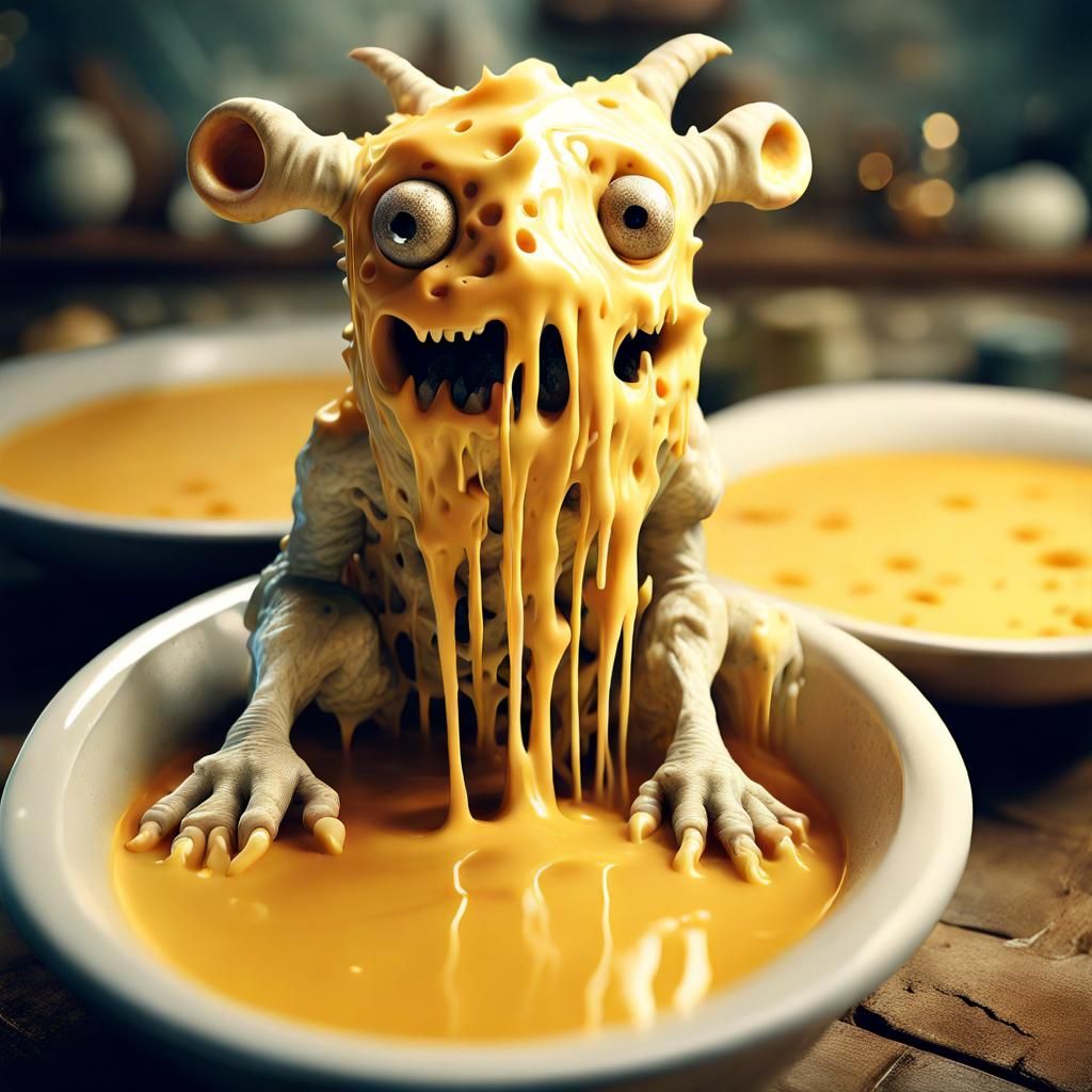 Cheese Monsters Emerge from Cheese Soup