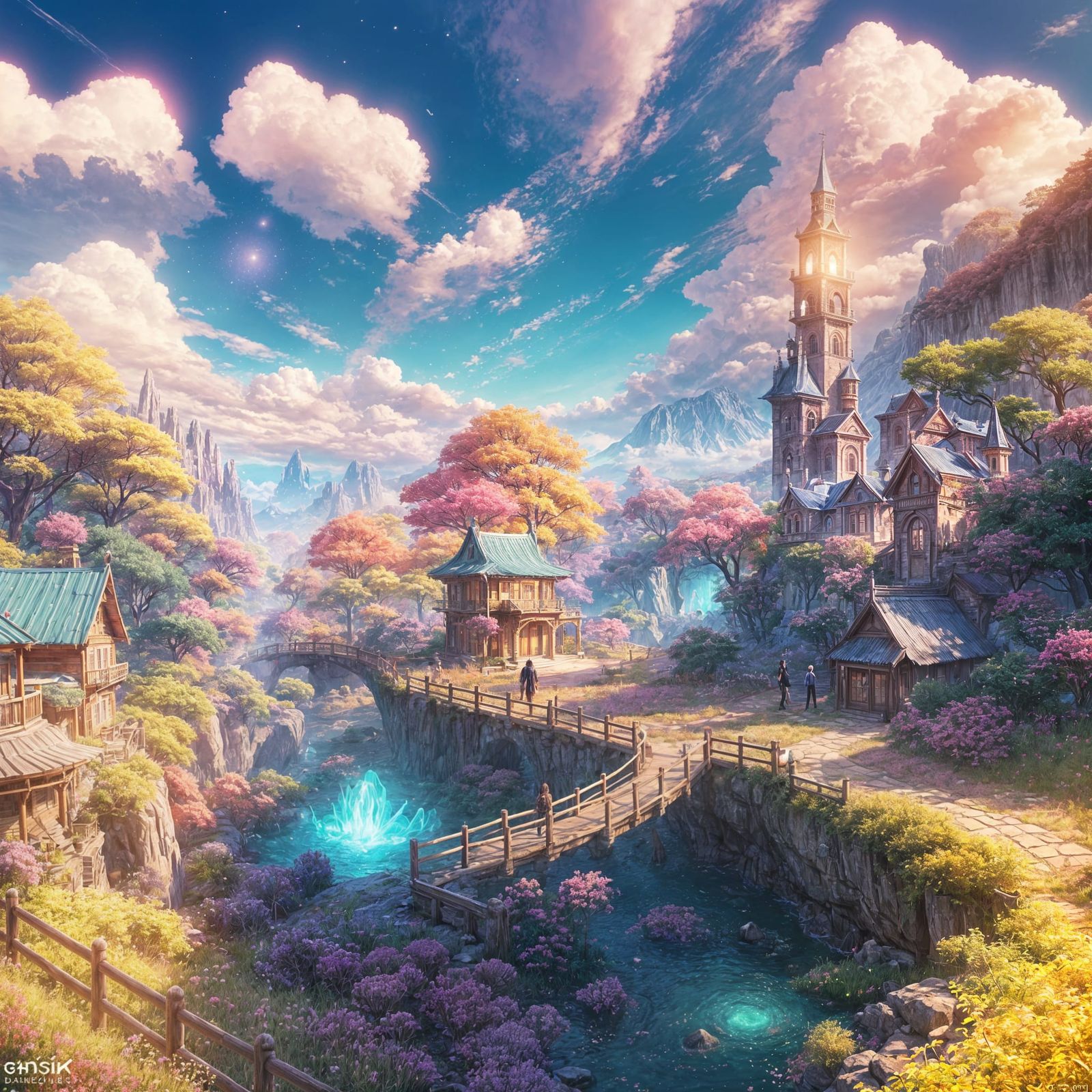 Surreal Magical Landscape in 3D Anime Art