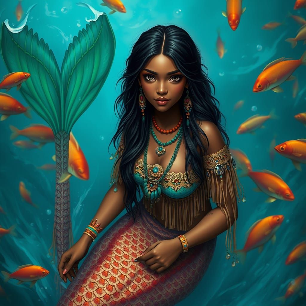 Iara: Brazilian Mermaid based on Tupi-Guarani Indigenous People