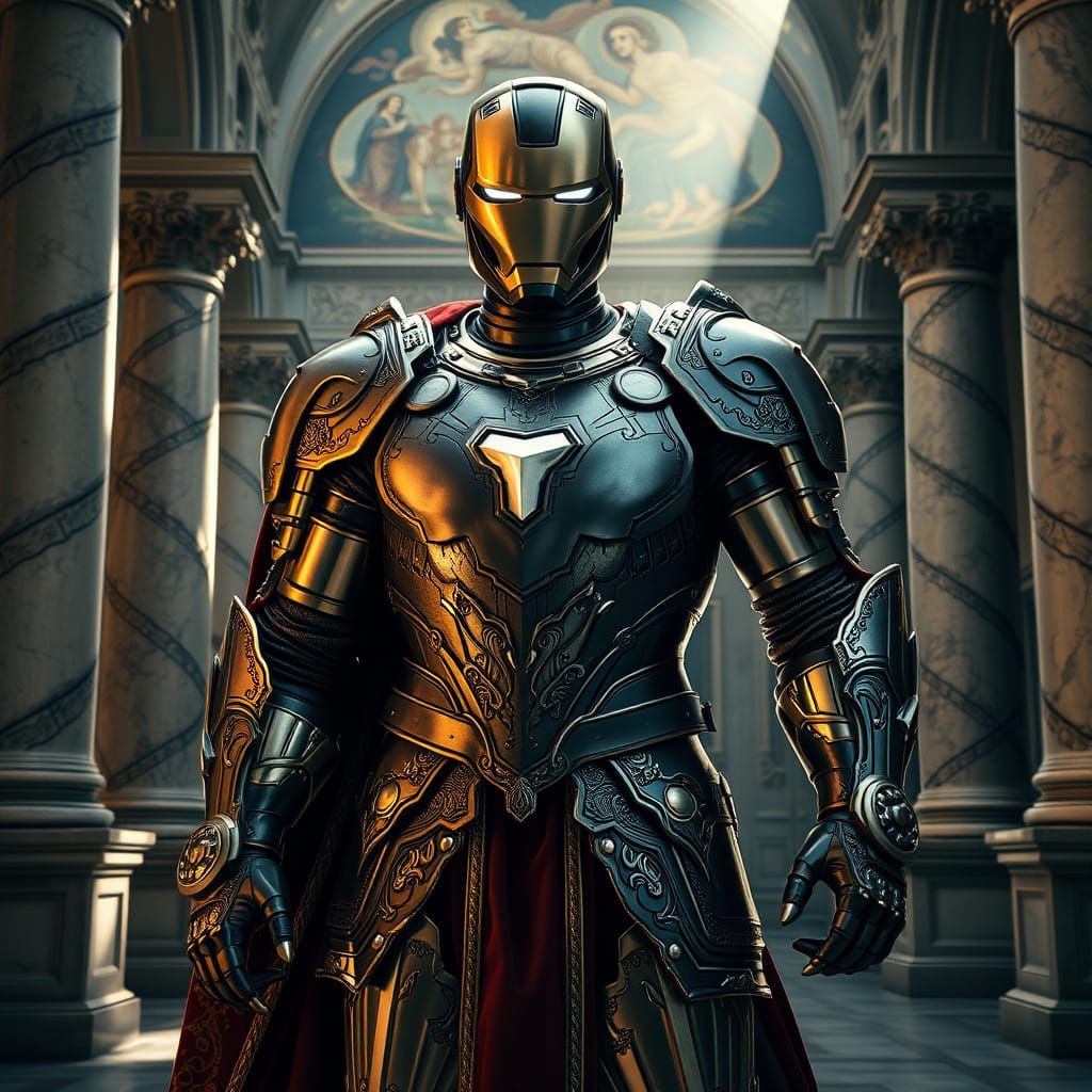 Iron Man in Ornate Renaissance Italian Armor