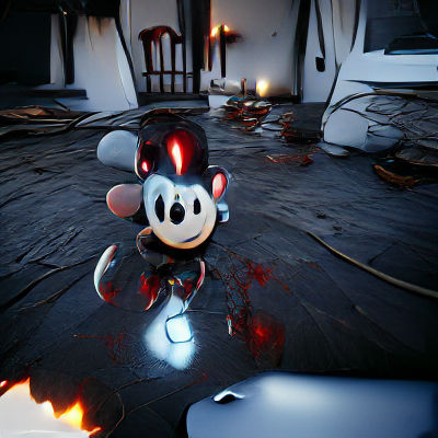 Horror Mickey Mouse in Photorealistic Style