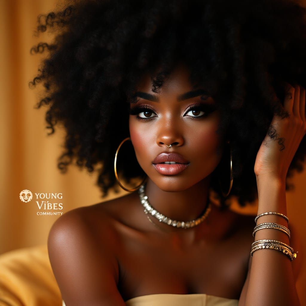 Elegant Portrait of a Confident Young Black Woman