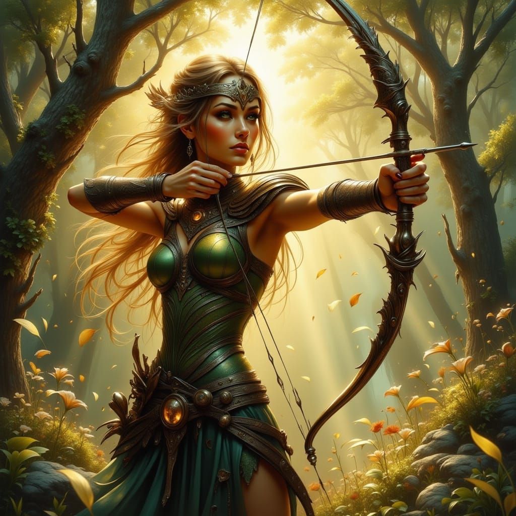 An archer in the forest