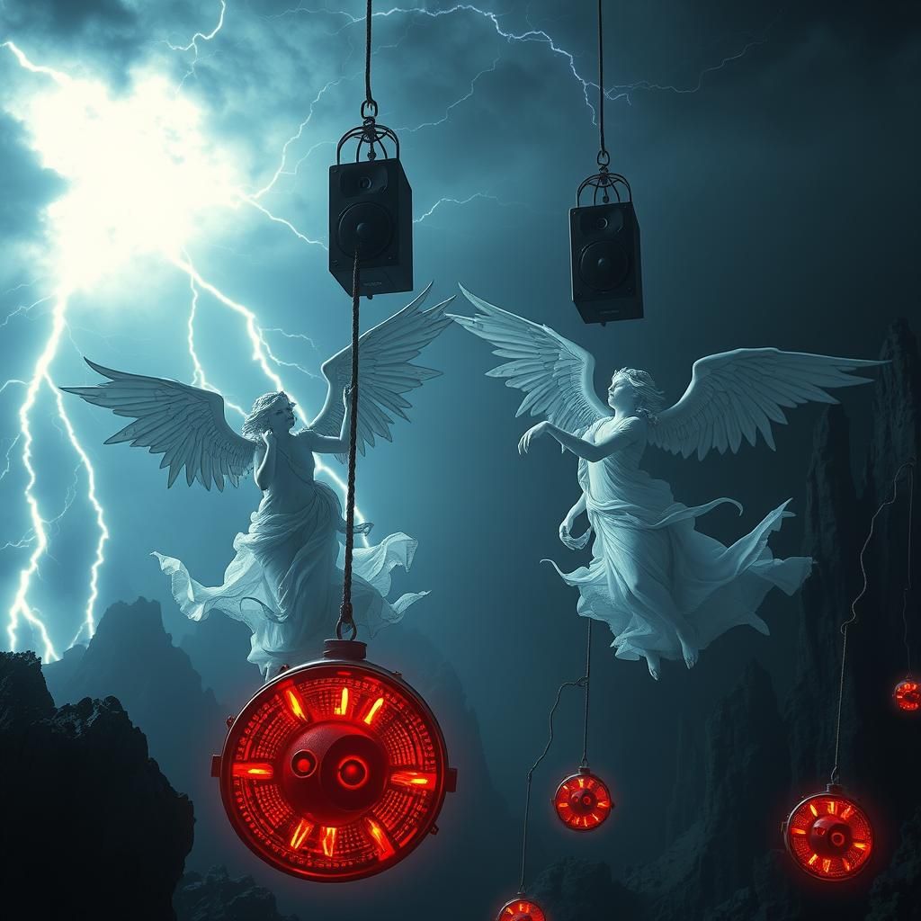 Diabolic Angels Dance in Apocalyptic Landscape