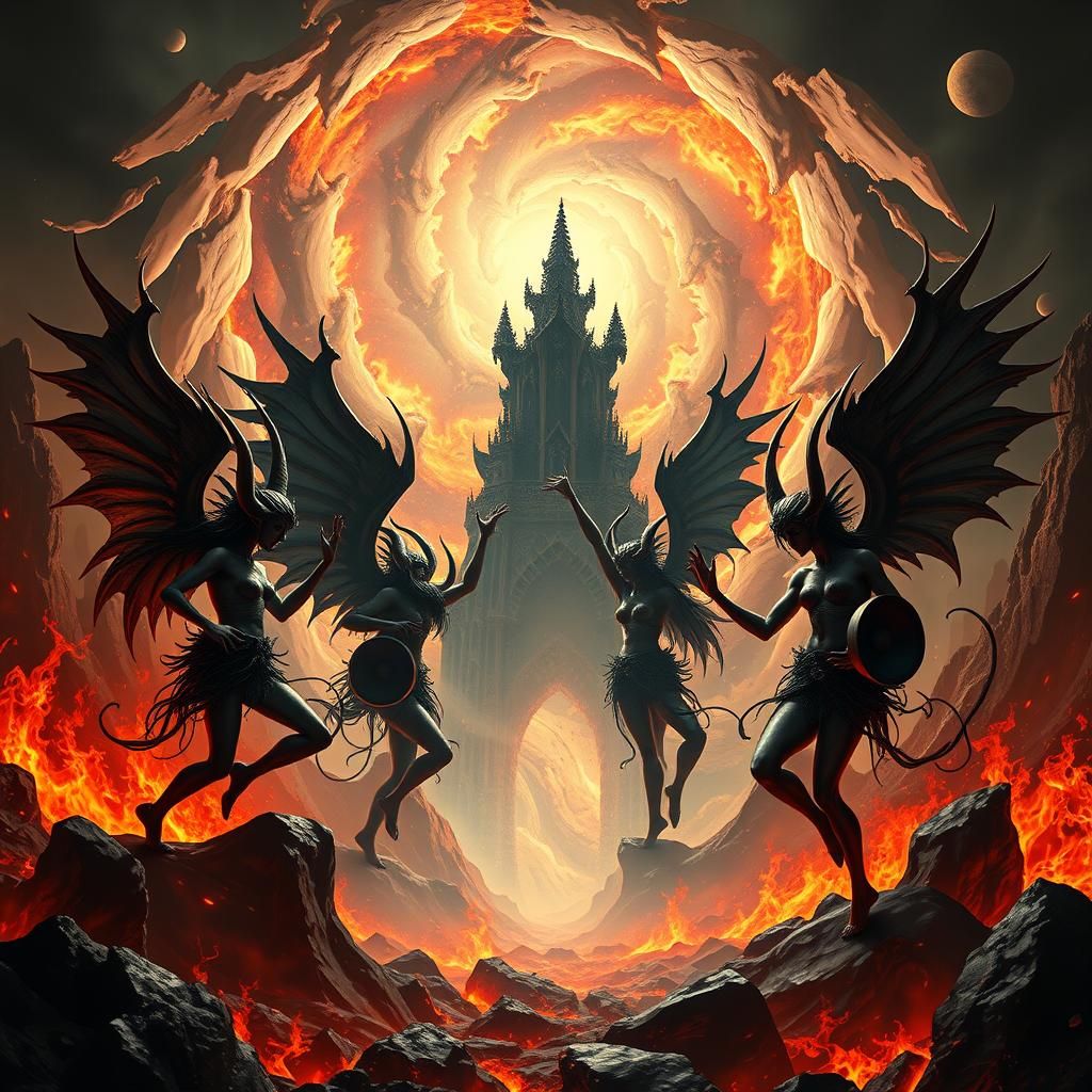 Diabolic Angels Dance in Apocalyptic Fractal Landscape