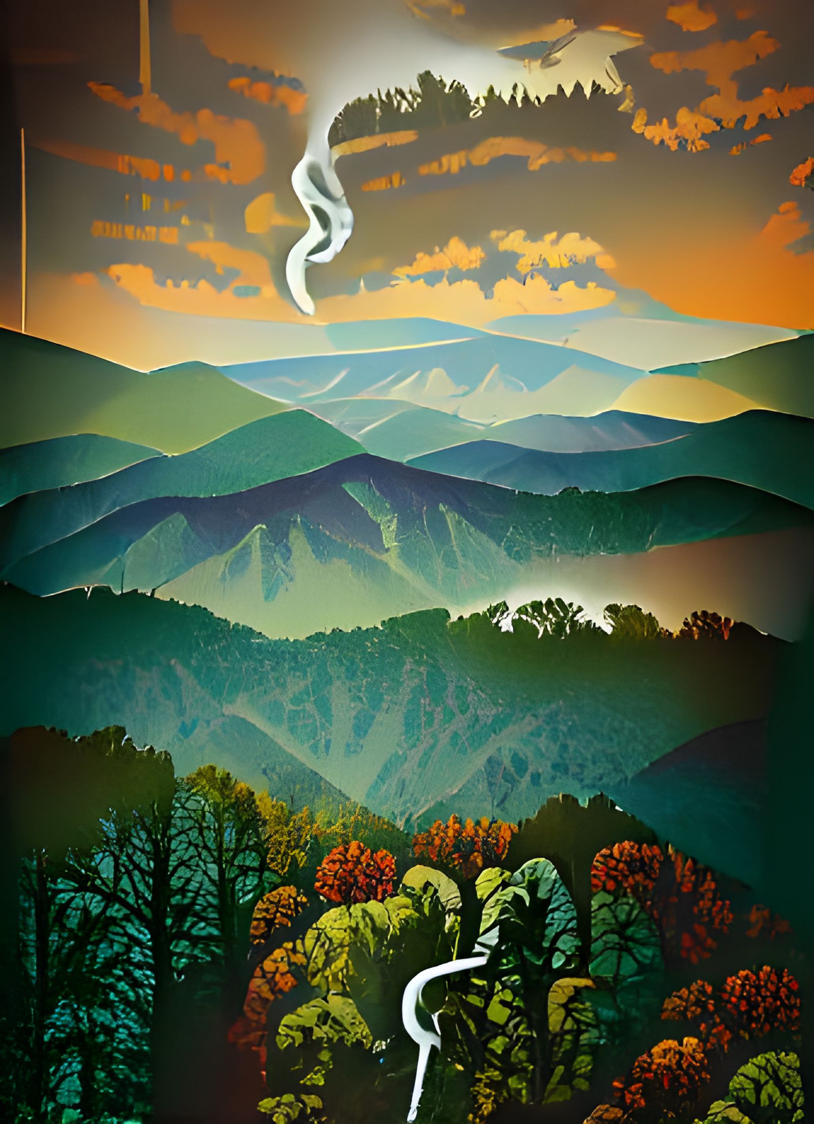 Smoky Mountains Vintage Poster Art