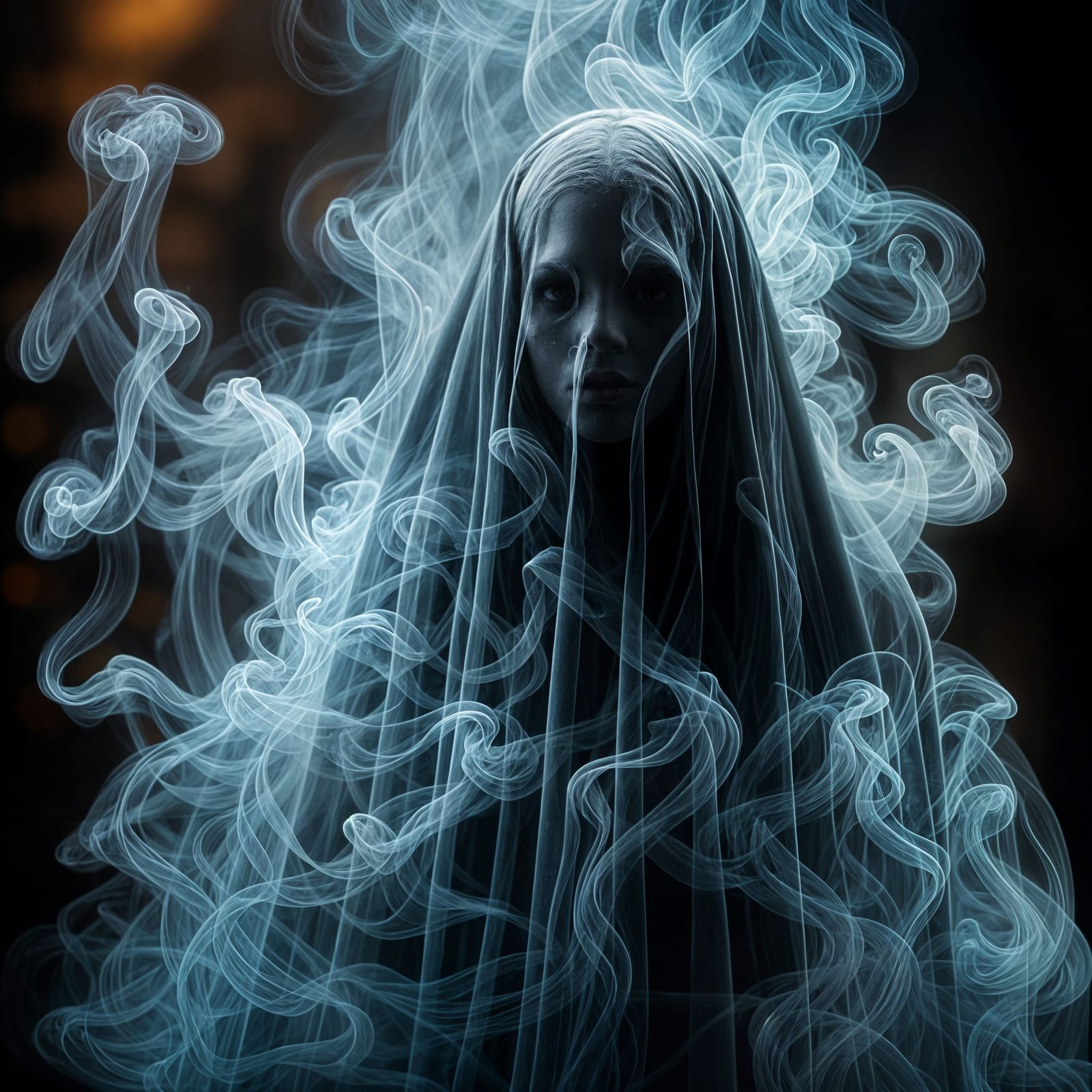 Neon Smoke Ghost: Ethereal and Spooky