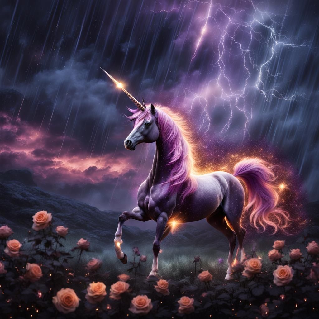 Ethereal Unicorn in Electrical Storm