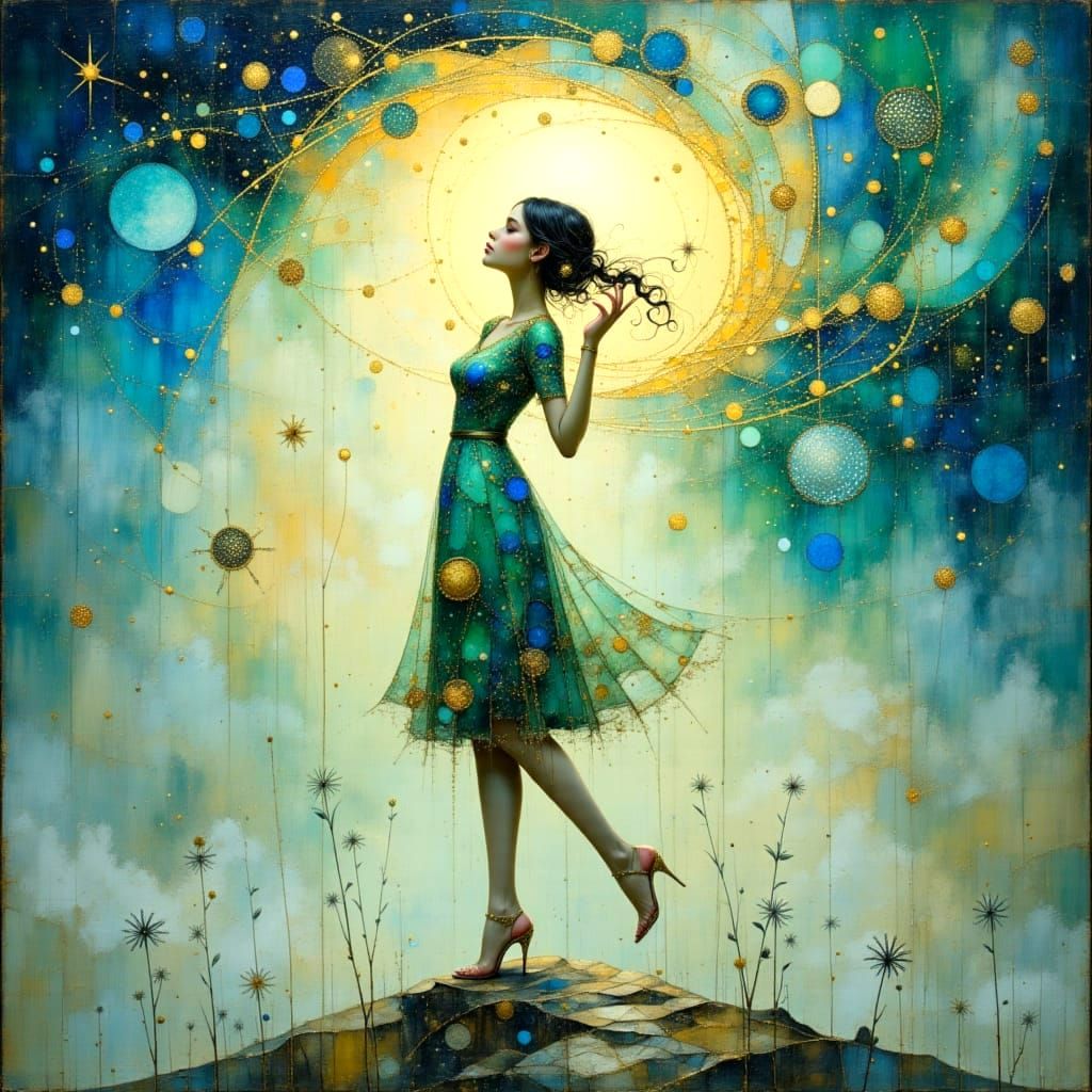 Whimsical Dreamlike Fantasy Scene in Ethereal Colors