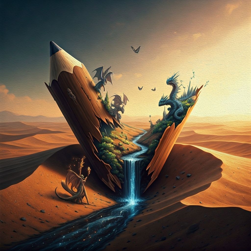 Miniature Fantasy World Revealed in Broken Pencil