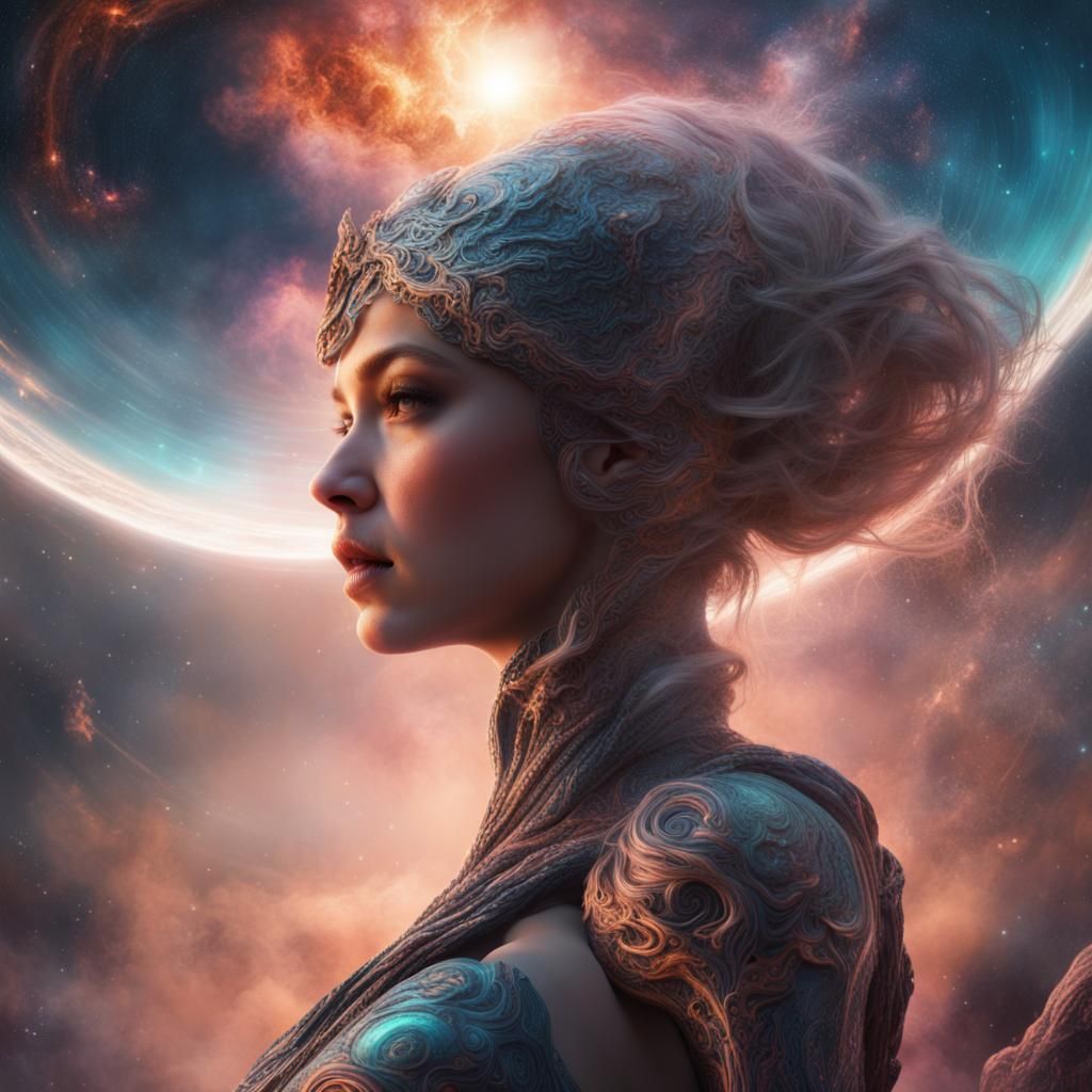 Epic Space Goddess in a Cosmic Realm