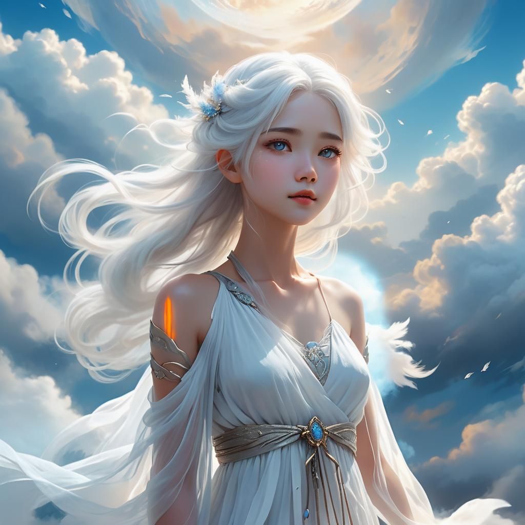 Ethereal Air Goddess in a Dreamy Atmosphere
