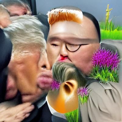 Satirical Caricature: Leaders in Unexpected Embrace