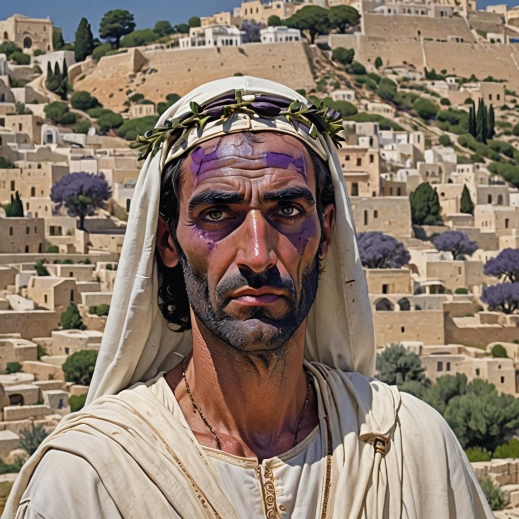Phoenician Man in Greek Clothing on Mount of Olives