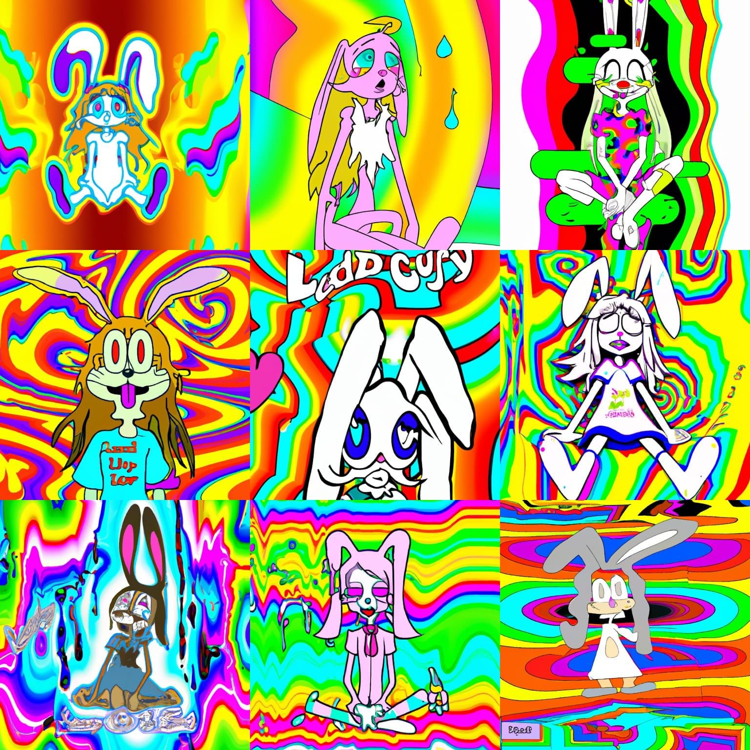 Psychedelic Anime Rabbit Girl Melting