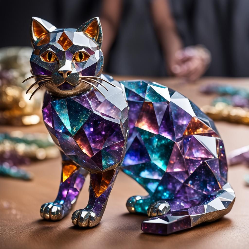 Crystal Cat: A Gemstone Feline Masterpiece