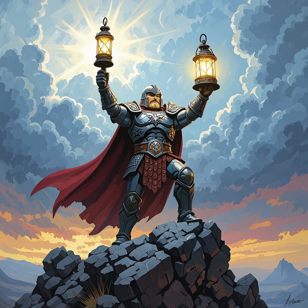 He-Man Lego Victorious on Rocky Outcrop