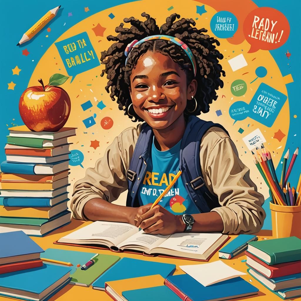 Student Ready to Learn in Colorful Whimsical Style