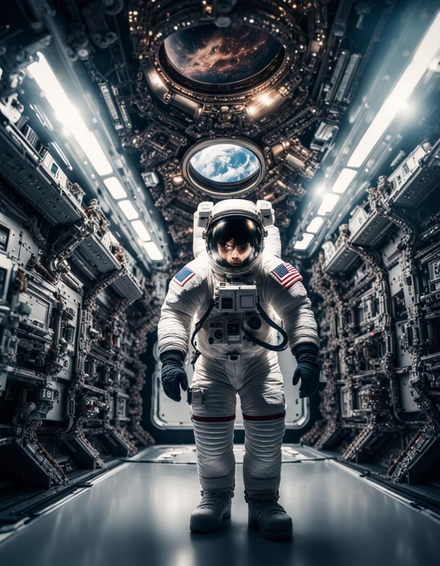 Astronaut and Singularity: Hyperrealistic Space Exploration