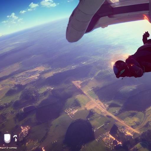 Skydivers in Detailed 3D Game Cinematic Style