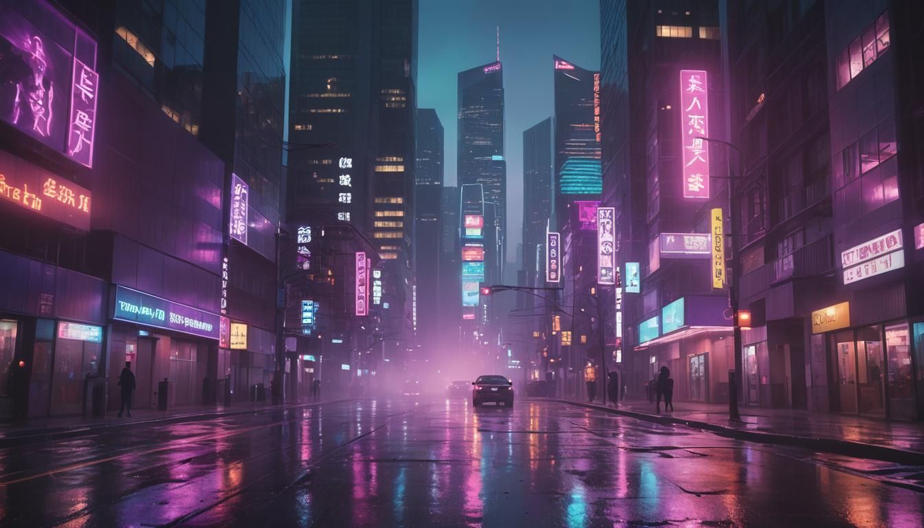 Futuristic Cityscape at Dusk in Cinematic Style