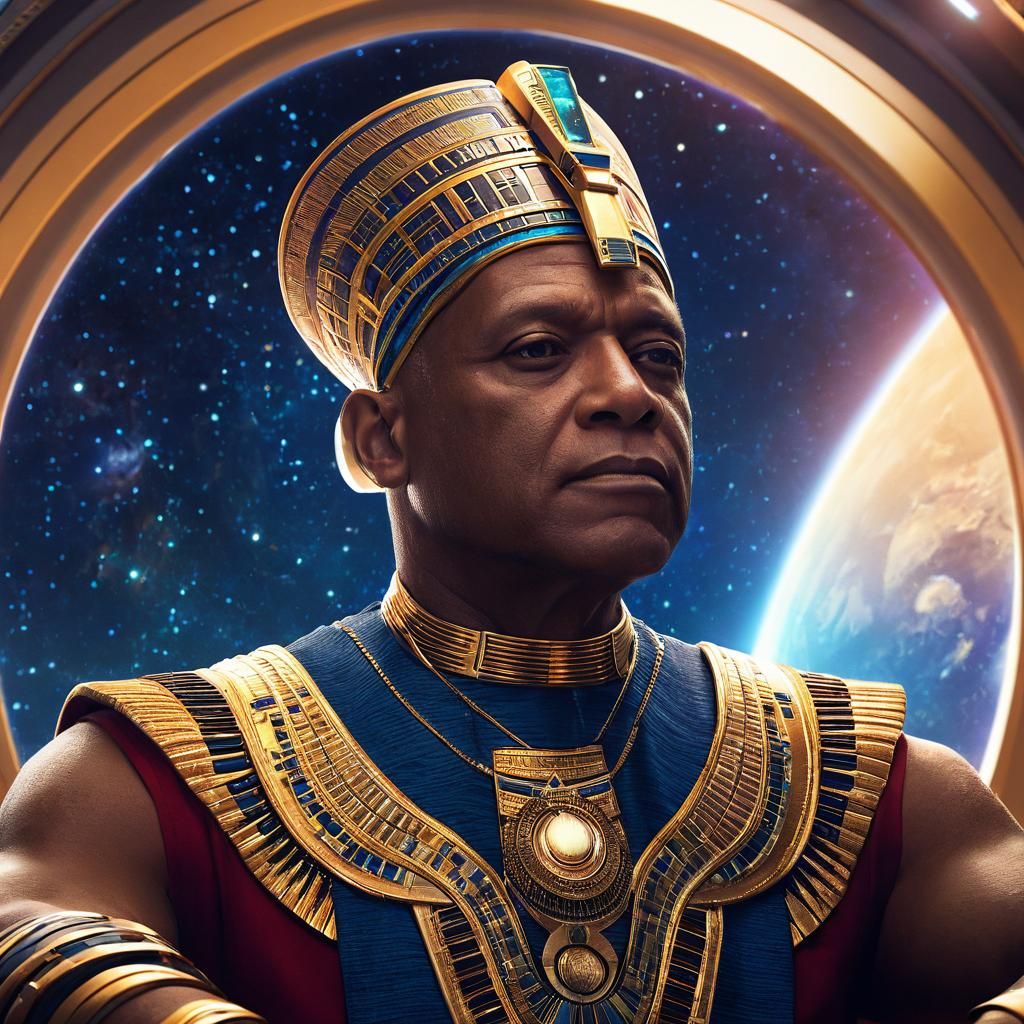Pharaoh in Space Station: Digital Concept Art