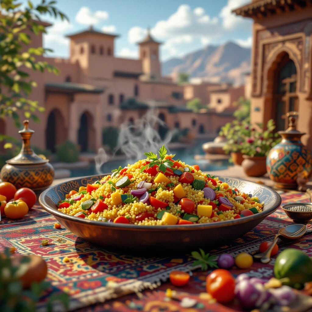 Moroccan Couscous with Vegetables Matte Painting