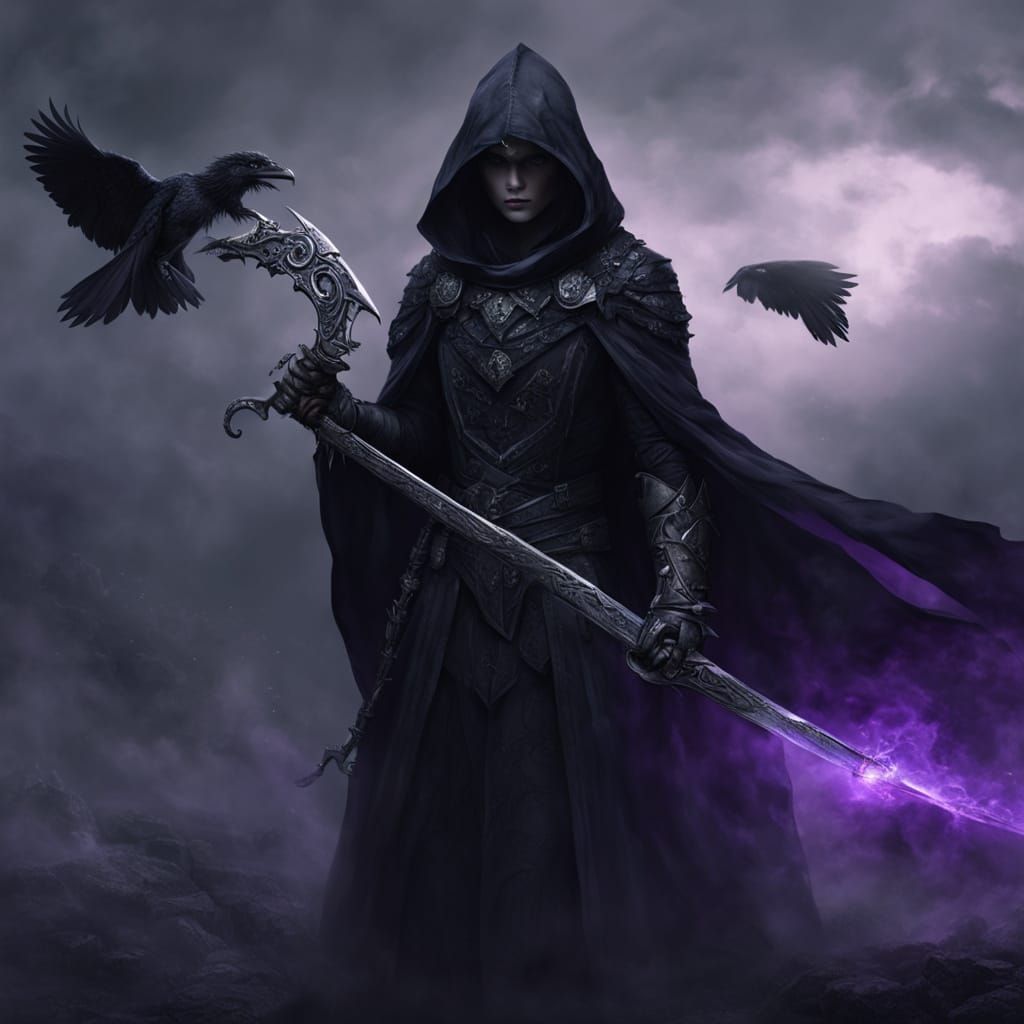 Gothic Shadow-Elf Cleric in Dark Fantasy Setting