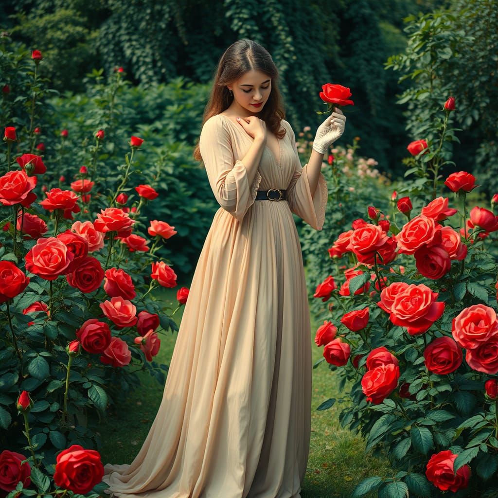 A Vibrant Still Life of Roses in a Bold, Impasto Style