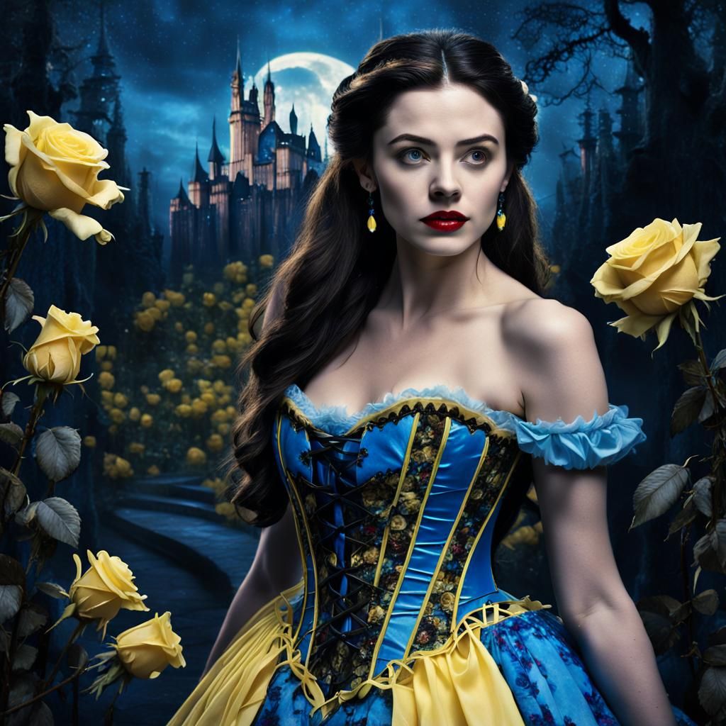 Gothic Fairytale Belle in Dark Forest