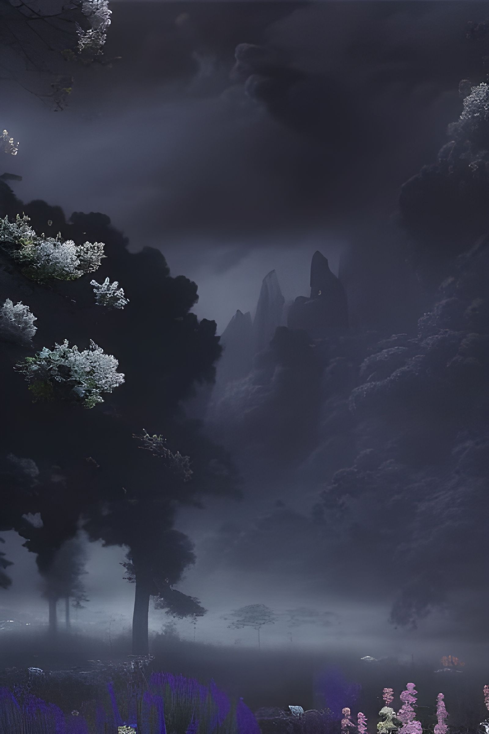 Landscape at night.