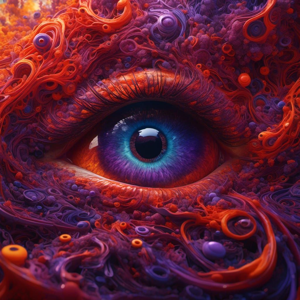 Mesmerizing Abstract Eyes in Vivid Color Palette