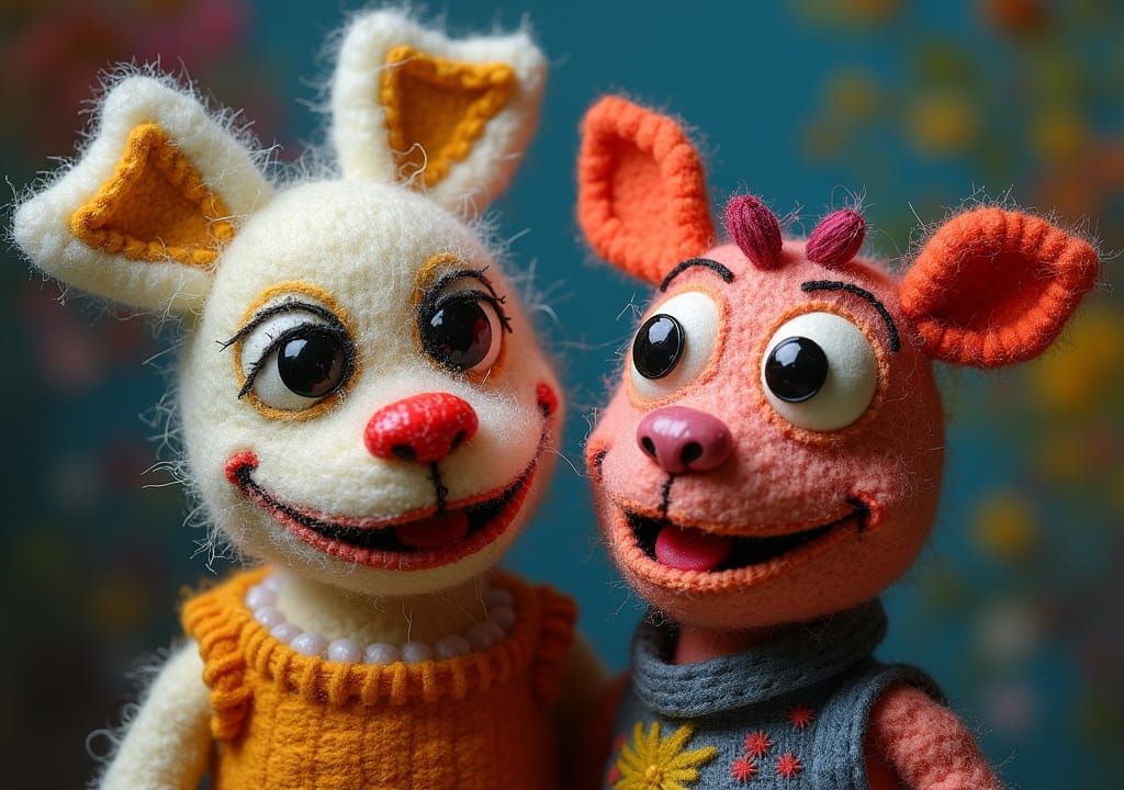 Hyperdetailed Candlewicked Boofy Dog in Textile Art Style