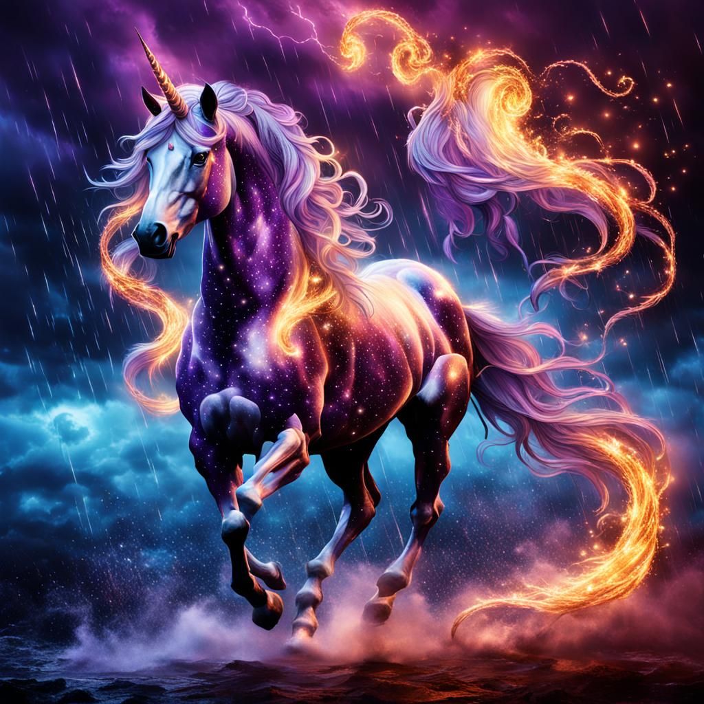 Ethereal Unicorn in Electrical Storm