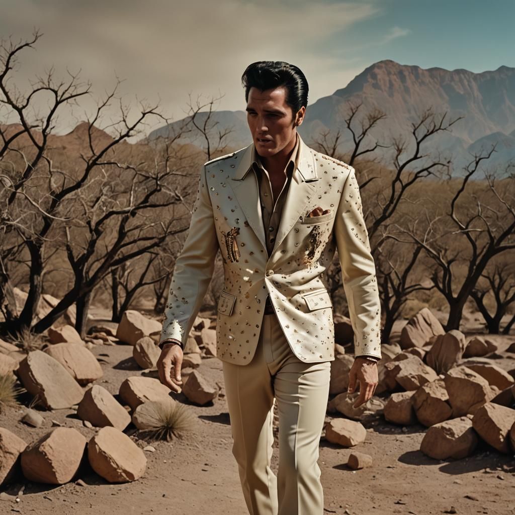 Elvis Presley in Louis Vuitton: Cinematic Film Still