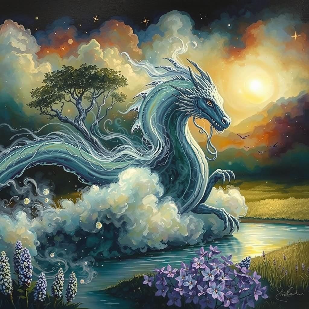 Prismatic Mist Dragon in Alcohol Inks