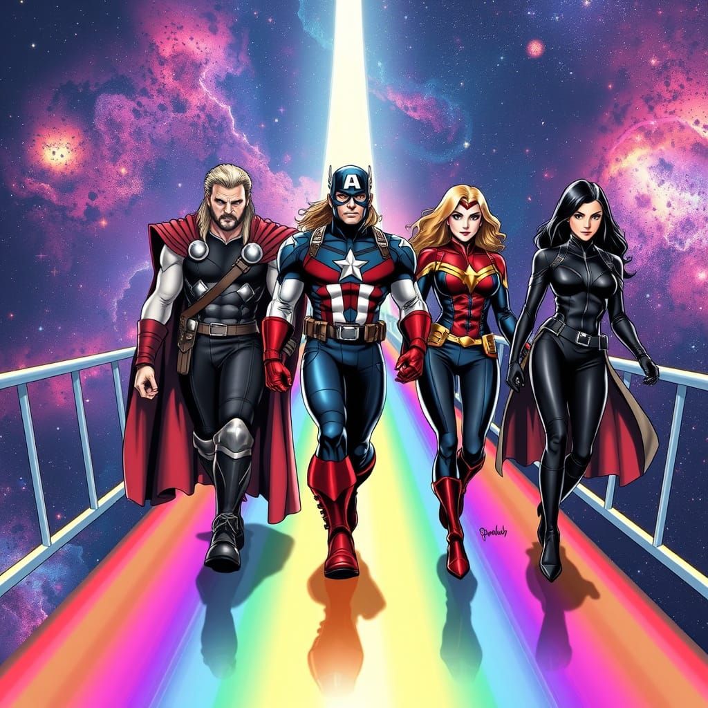 Asgardian Avengers Cross the Cosmic Rainbow Bridge