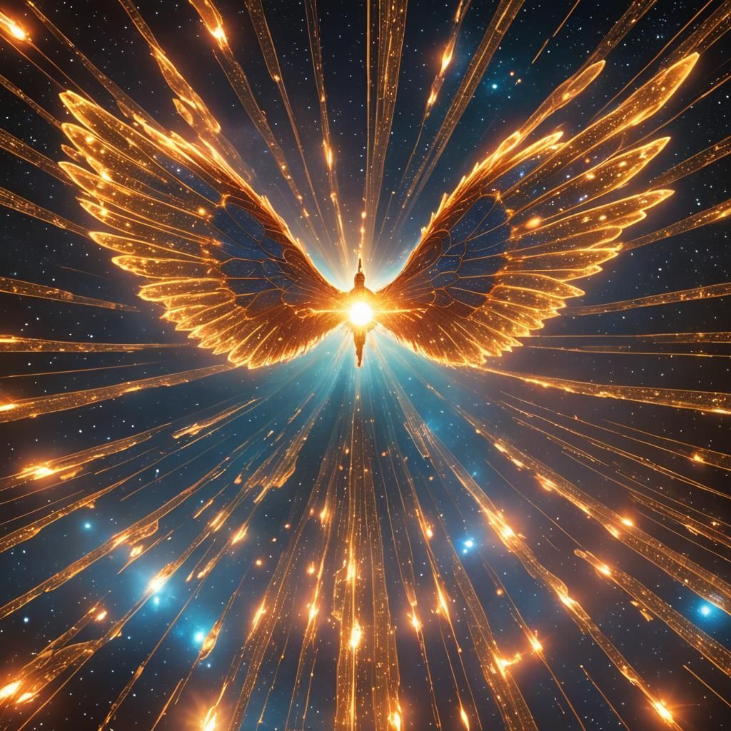 Being of Light with Solar Flame Wings