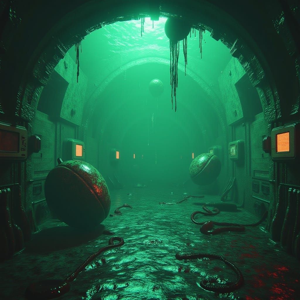 Liminal Underwater Research Center in Retro Style