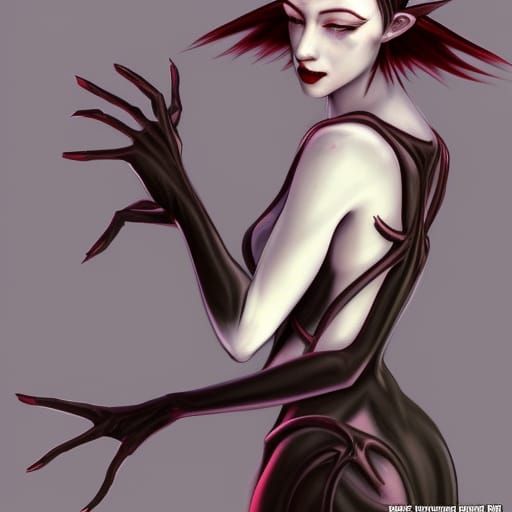 Elven Woman in Dark Fantasy Art Style