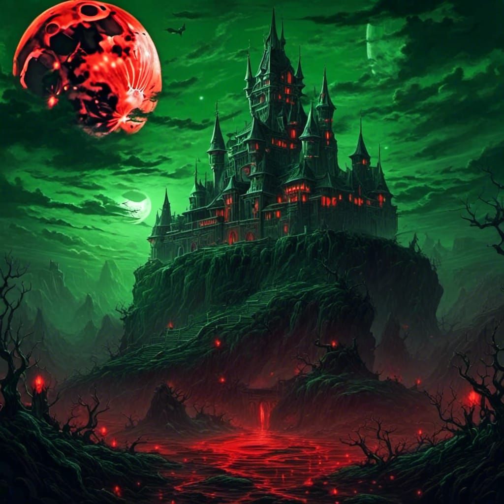 A blood moon in the sky