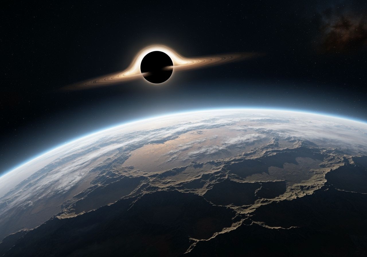 Black Hole Illuminates Lush Planet in Cosmic Vista