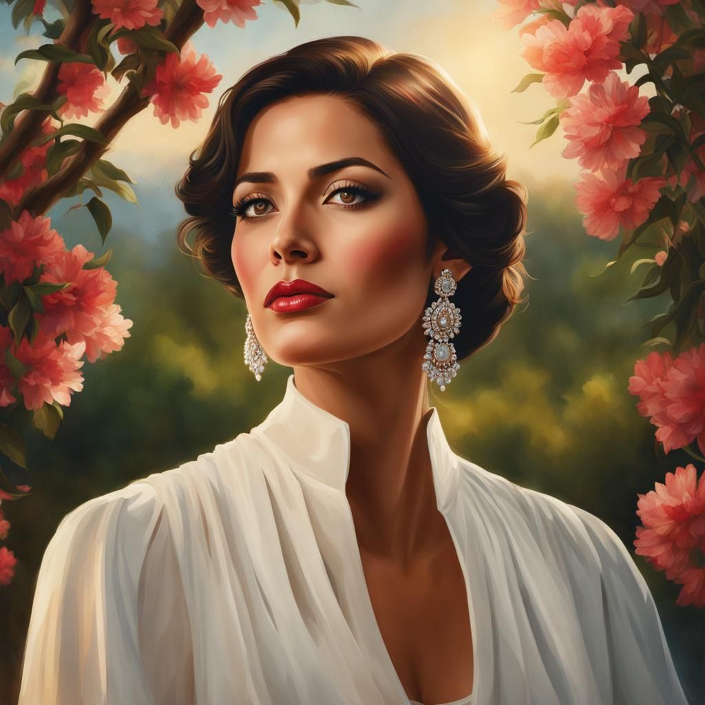 Intelligent Woman with a Kind Smile: 3D Digital Art