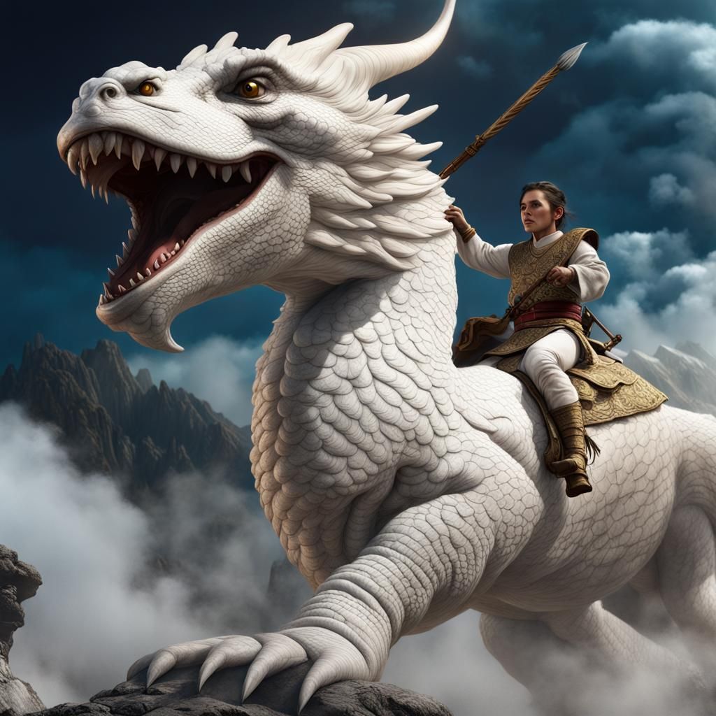 Atreyu and Falkor in Detailed Matte Painting