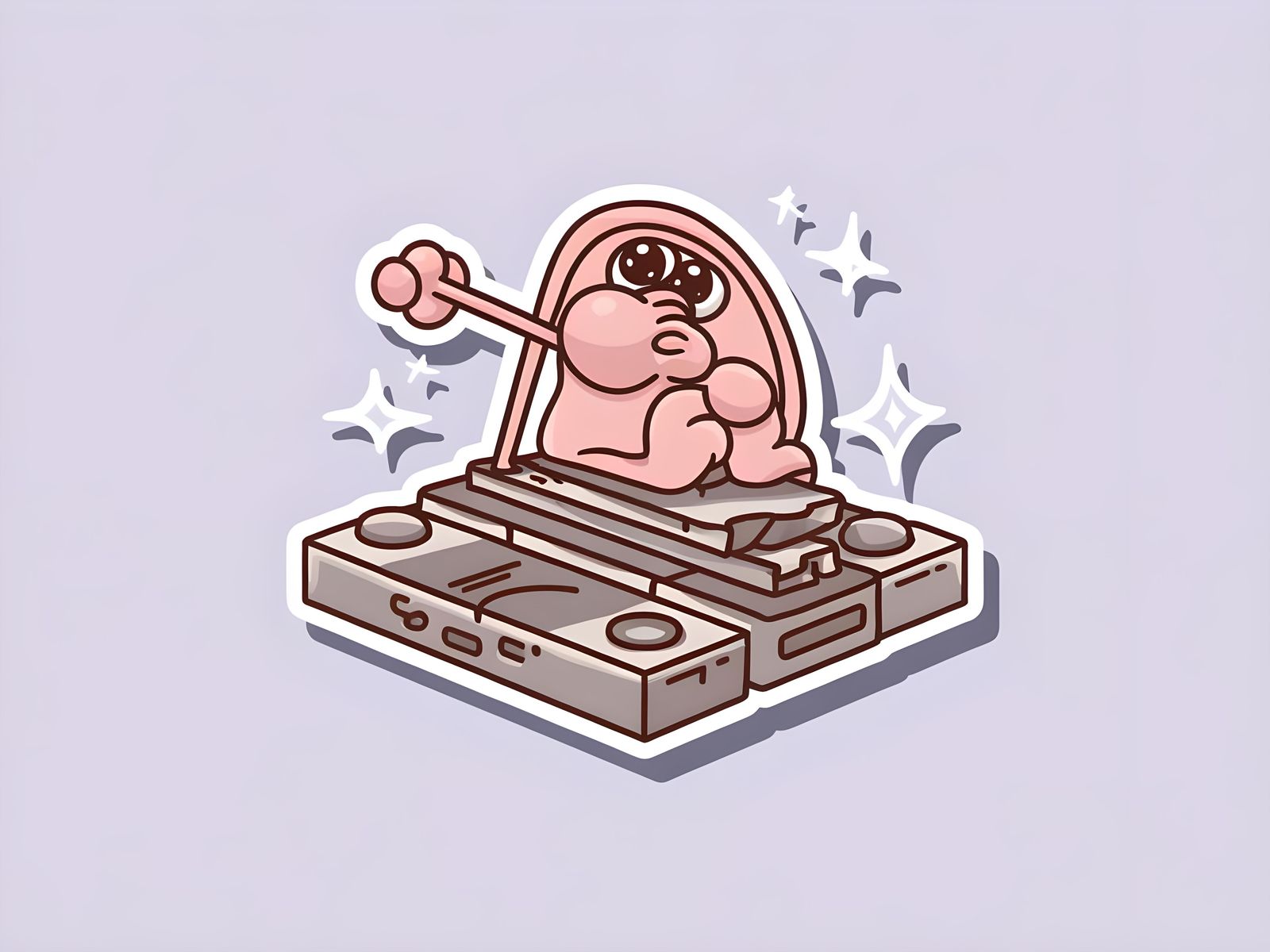 Cute Fantasy Sticker in 2D Vector Style