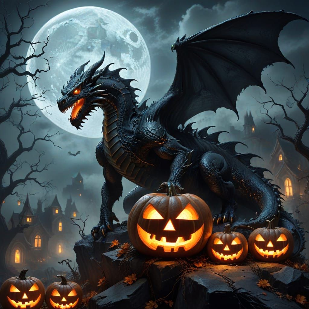 Fearsome Dragon Halloween Art