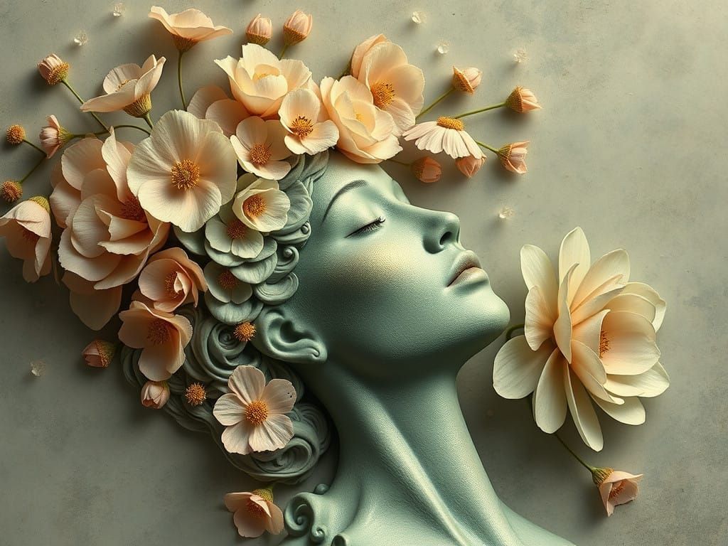 Surreal Floral Wonderland in Pastel Hues