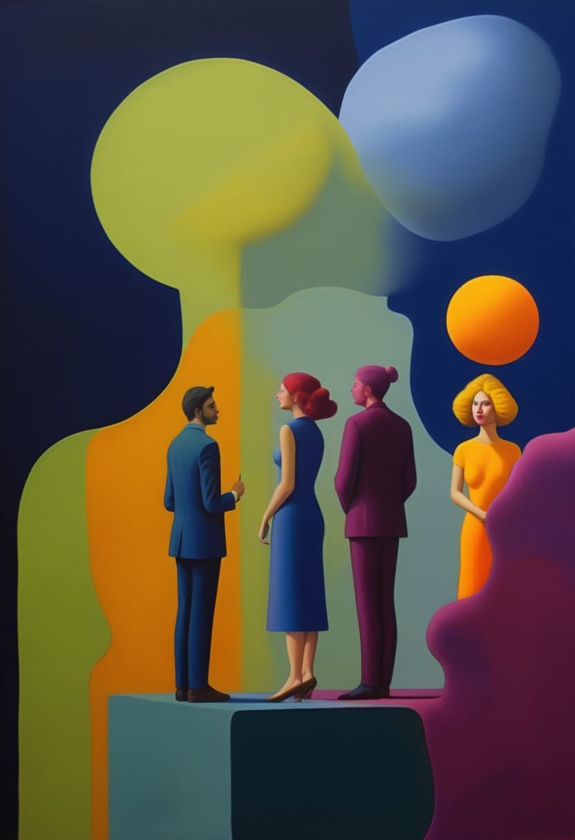 Surrealist Oil Painting with Volumetric Lighting