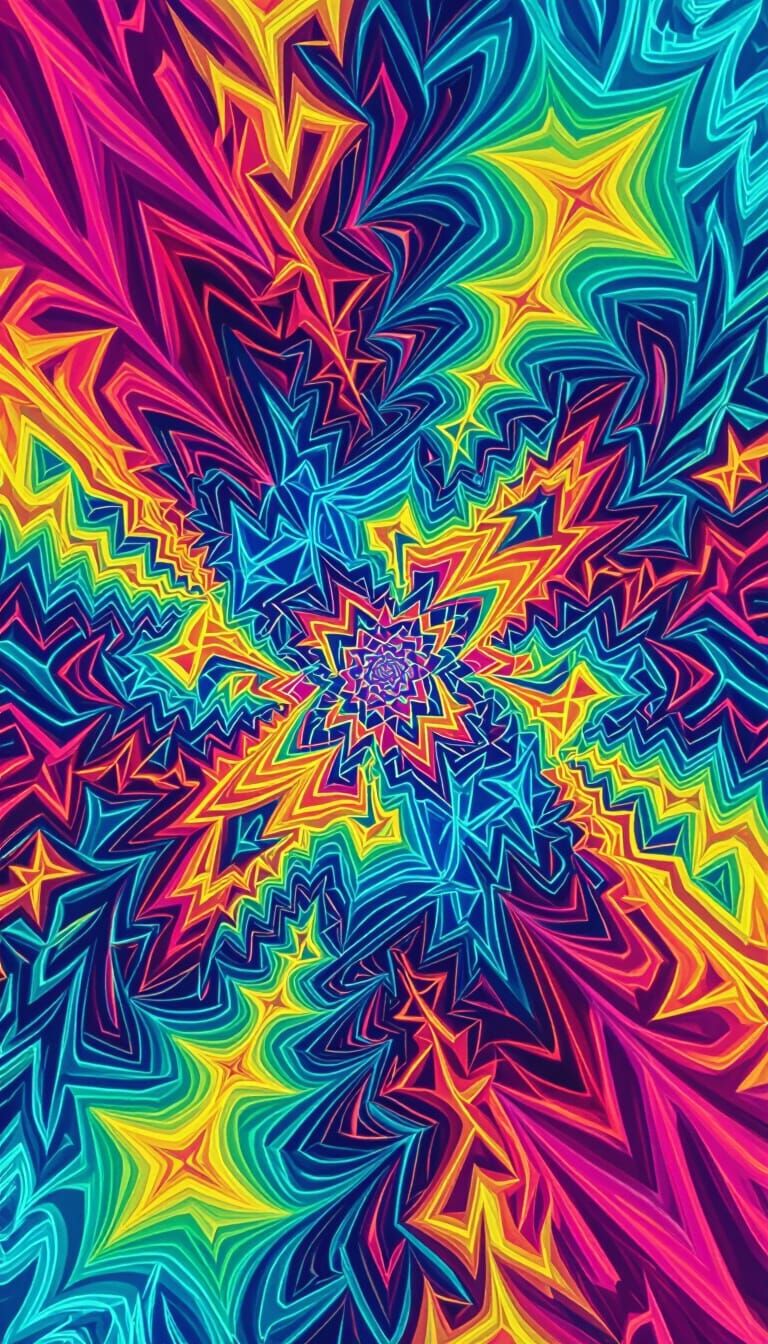 Psychedelic Fractal Self Portrait in Neon 3D